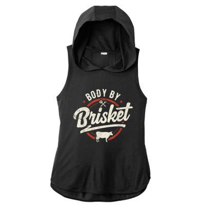 Body By Brisket Backyard Cookout BBQ Grill Ladies PosiCharge Tri-Blend Wicking Draft Hoodie Tank