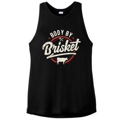 Body By Brisket Backyard Cookout BBQ Grill Ladies PosiCharge Tri-Blend Wicking Tank