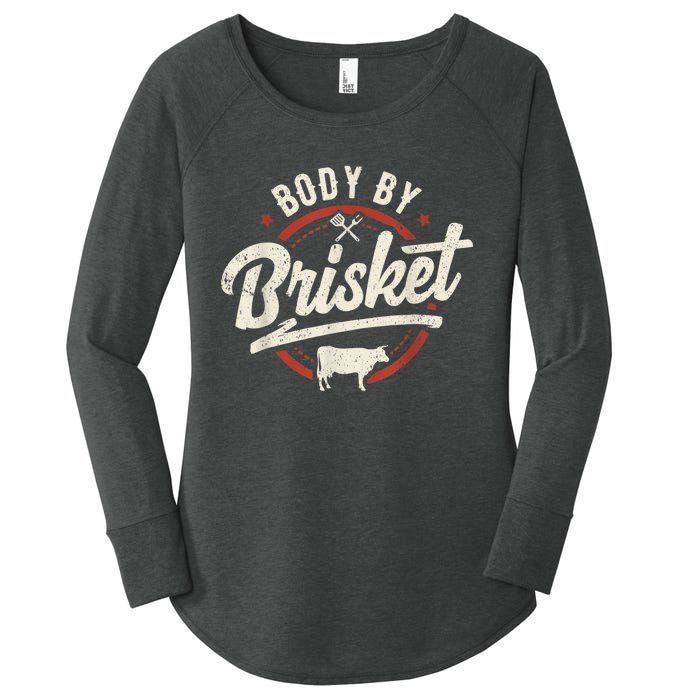 Body By Brisket Backyard Cookout BBQ Grill Women's Perfect Tri Tunic Long Sleeve Shirt