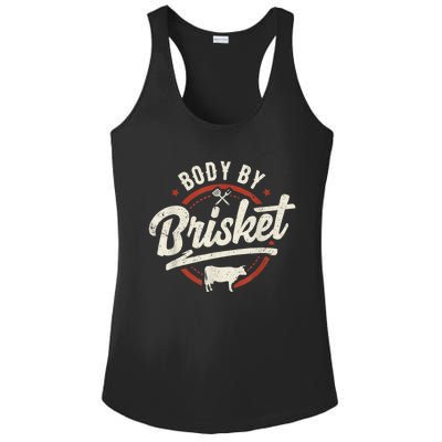 Body By Brisket Backyard Cookout BBQ Grill Ladies PosiCharge Competitor Racerback Tank