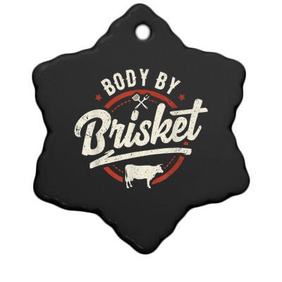 Body By Brisket Backyard Cookout BBQ Grill Ceramic Star Ornament