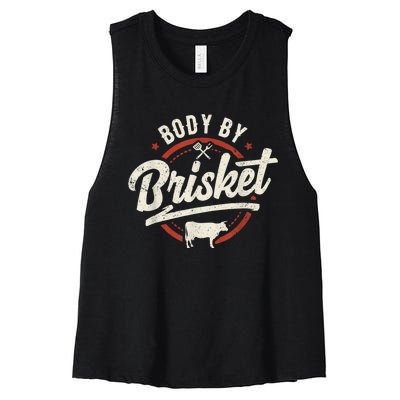 Body By Brisket Backyard Cookout BBQ Grill Women's Racerback Cropped Tank