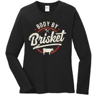 Body By Brisket Backyard Cookout BBQ Grill Ladies Long Sleeve Shirt