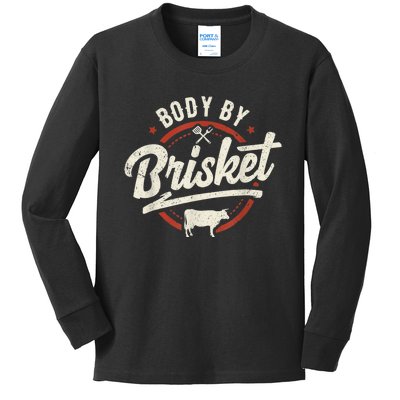 Body By Brisket Backyard Cookout BBQ Grill Kids Long Sleeve Shirt