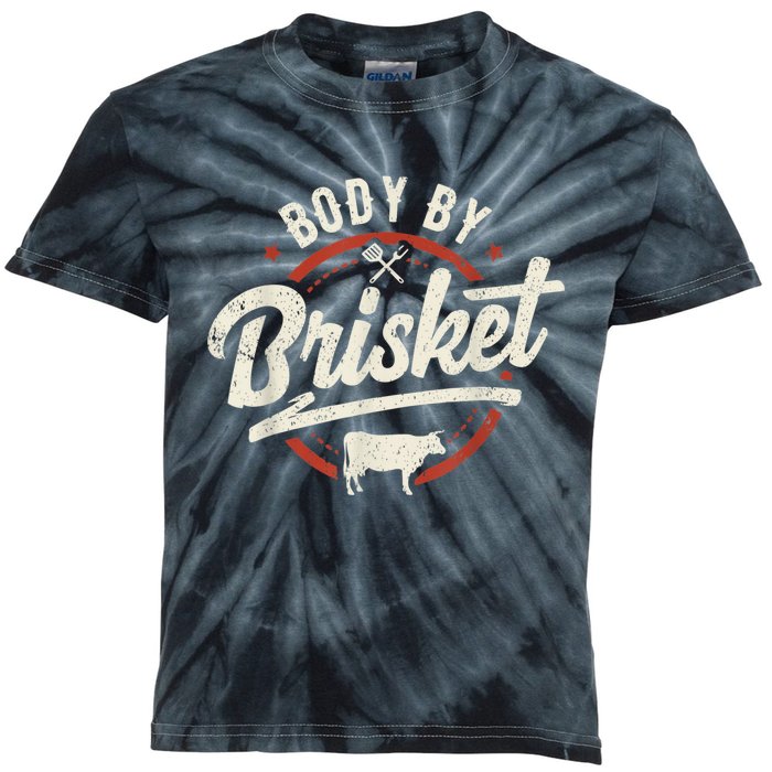 Body By Brisket Backyard Cookout BBQ Grill Kids Tie-Dye T-Shirt