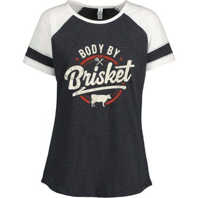 Body By Brisket Backyard Cookout BBQ Grill Enza Ladies Jersey Colorblock Tee