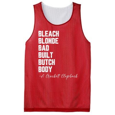 Bleach Blonde Bad Built Butch Body A Crockett Clapback Mesh Reversible Basketball Jersey Tank