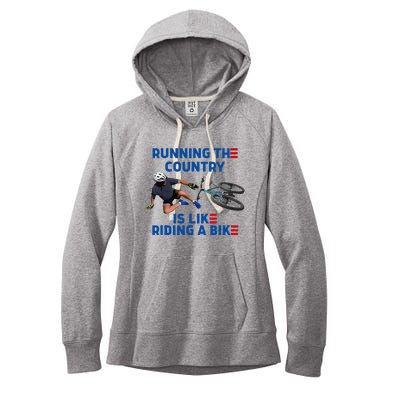 Biden Bike Bicycle Running The Country Is Like Riding A Bike Women's Fleece Hoodie