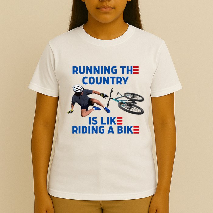 Biden Bike Bicycle Running The Country Is Like Riding A Bike T-Shirt