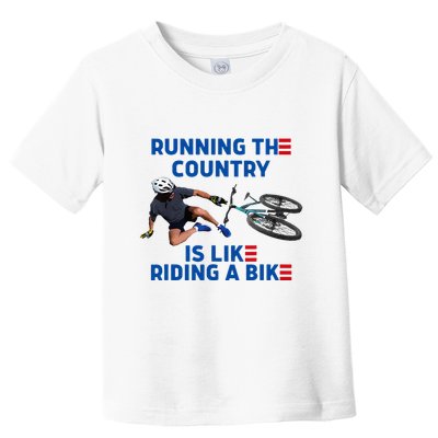 Biden Bike Bicycle Running The Country Is Like Riding A Bike Toddler T-Shirt