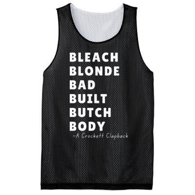 Bleach Blonde Bad Built Butch Body Viral Crockett Clapback Mesh Reversible Basketball Jersey Tank