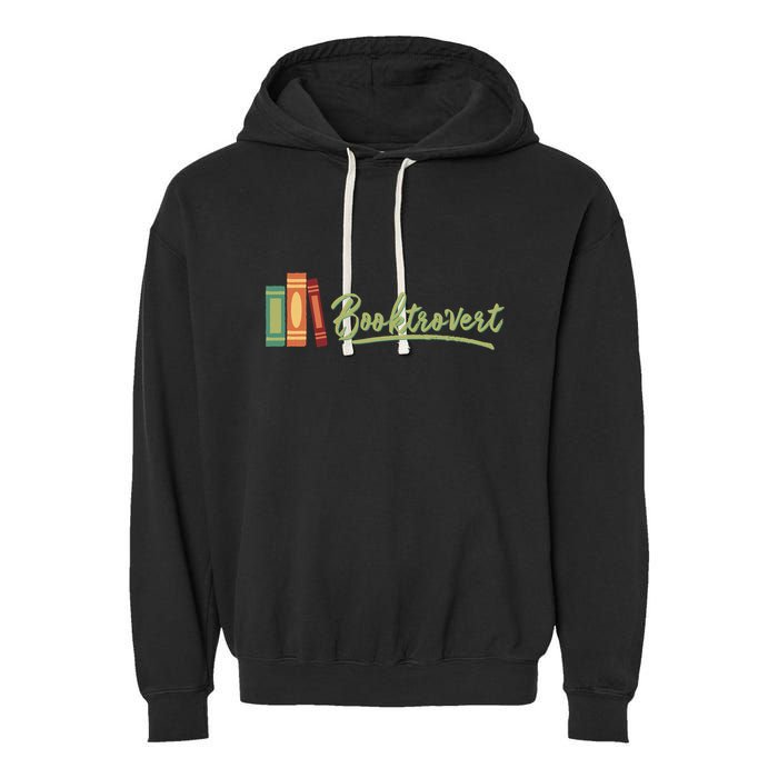 Booktrovert Bookworm Book Lover Introvert Trending Garment-Dyed Fleece Hoodie