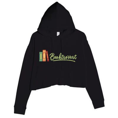 Booktrovert Bookworm Book Lover Introvert Trending Crop Fleece Hoodie