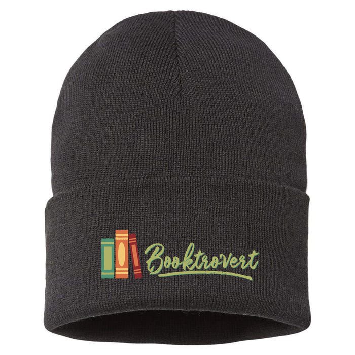 Booktrovert Bookworm Book Lover Introvert Trending Sustainable Knit Beanie