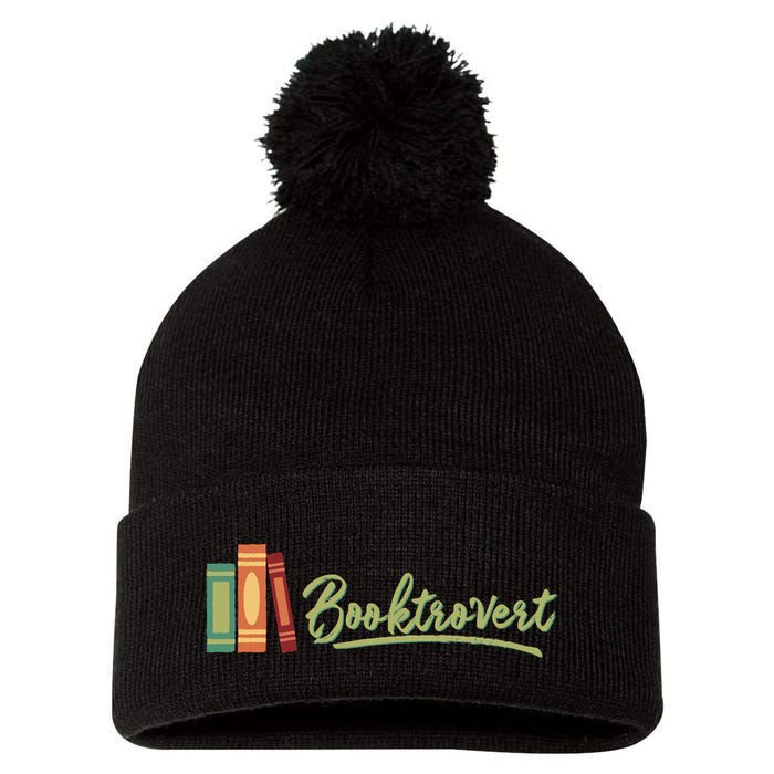 Booktrovert Bookworm Book Lover Introvert Trending Pom Pom 12in Knit Beanie
