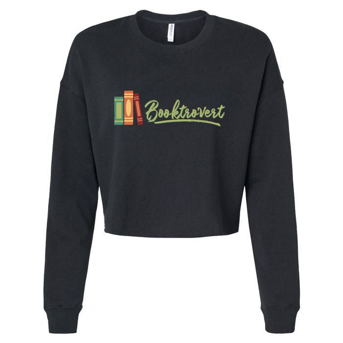 Booktrovert Bookworm Book Lover Introvert Trending Cropped Pullover Crew