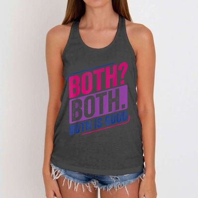 Both? Both? Bi Pride Bisexual Bisexuality Flag Women's Knotted Racerback Tank