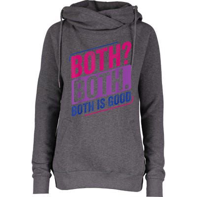 Both? Both? Bi Pride Bisexual Bisexuality Flag Womens Funnel Neck Pullover Hood