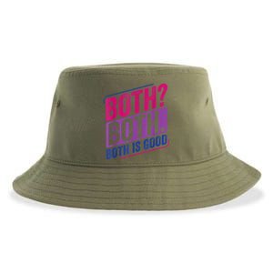 Both? Both? Bi Pride Bisexual Bisexuality Flag Sustainable Bucket Hat