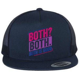 Both? Both? Bi Pride Bisexual Bisexuality Flag Flat Bill Trucker Hat