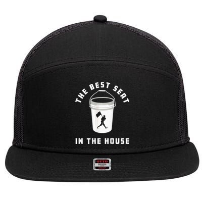 Baseball Bucket Baseball Lovers The Best Seat In The House 7 Panel Mesh Trucker Snapback Hat