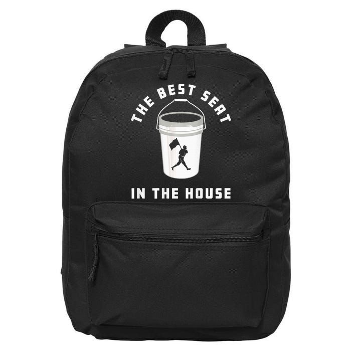 Baseball Bucket Baseball Lovers The Best Seat In The House 16 in Basic Backpack