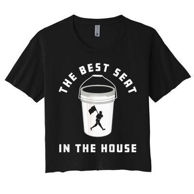 Baseball Bucket Baseball Lovers The Best Seat In The House Women's Crop Top Tee