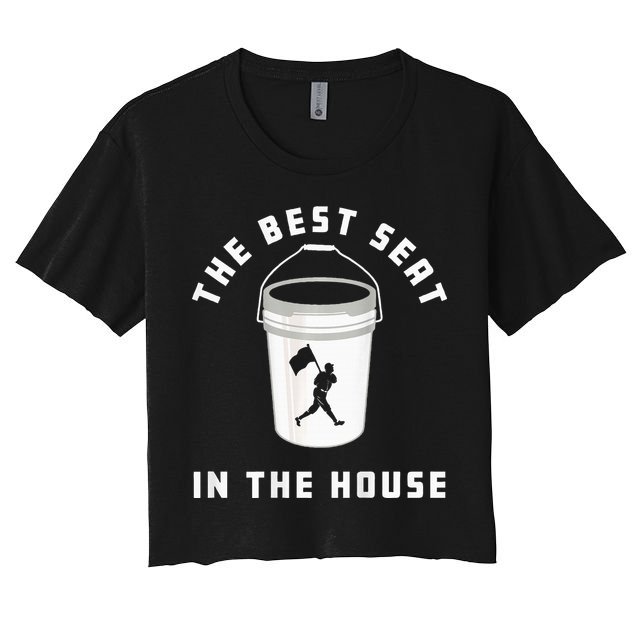 Baseball Bucket Baseball Lovers The Best Seat In The House Women's Crop Top Tee