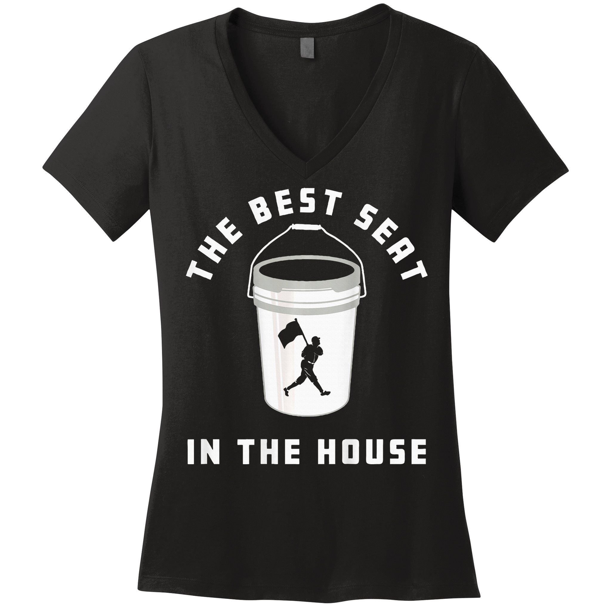 Baseball Bucket Baseball Lovers The Best Seat In The House Women's V-Neck T-Shirt