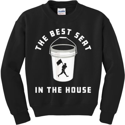 Baseball Bucket Baseball Lovers The Best Seat In The House Kids Sweatshirt