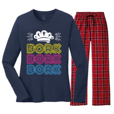 Bork Bork Bork Funny Swedish Chef Women's Long Sleeve Flannel Pajama Set 