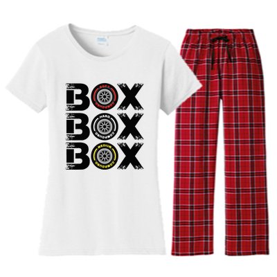 Box Box Box F1 Tyre Compound V2 Design Car Lover Women's Flannel Pajama Set