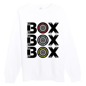 Box Box Box F1 Tyre Compound V2 Design Car Lover Premium Crewneck Sweatshirt