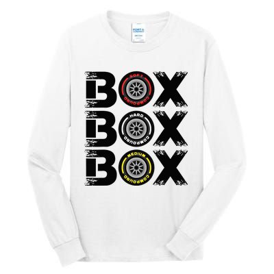 Box Box Box F1 Tyre Compound V2 Design Car Lover Tall Long Sleeve T-Shirt