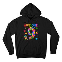 Building Blocks Bricks Awesome At 9 Years Old Birthday Hoodie