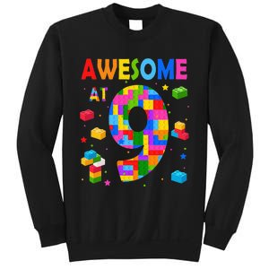 Building Blocks Bricks Awesome At 9 Years Old Birthday Sweatshirt