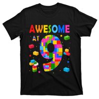 Building Blocks Bricks Awesome At 9 Years Old Birthday T-Shirt