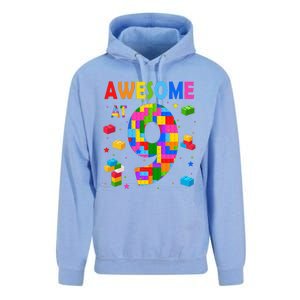 Building Blocks Bricks Awesome At 9 Years Old Birthday Unisex Surf Hoodie