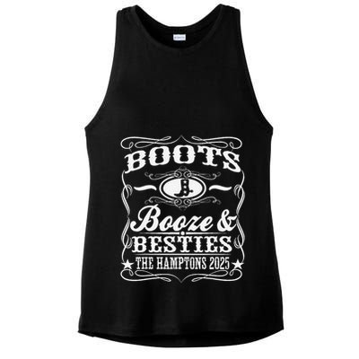 Boots Booze Besties Hamptons 2025 Whiskey Theme Ladies PosiCharge Tri-Blend Wicking Tank