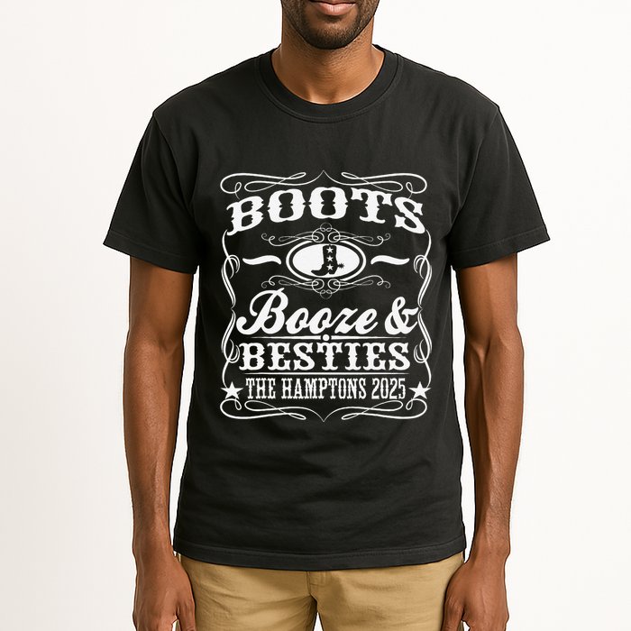 Boots Booze Besties Hamptons 2025 Whiskey Theme Tall T-Shirt