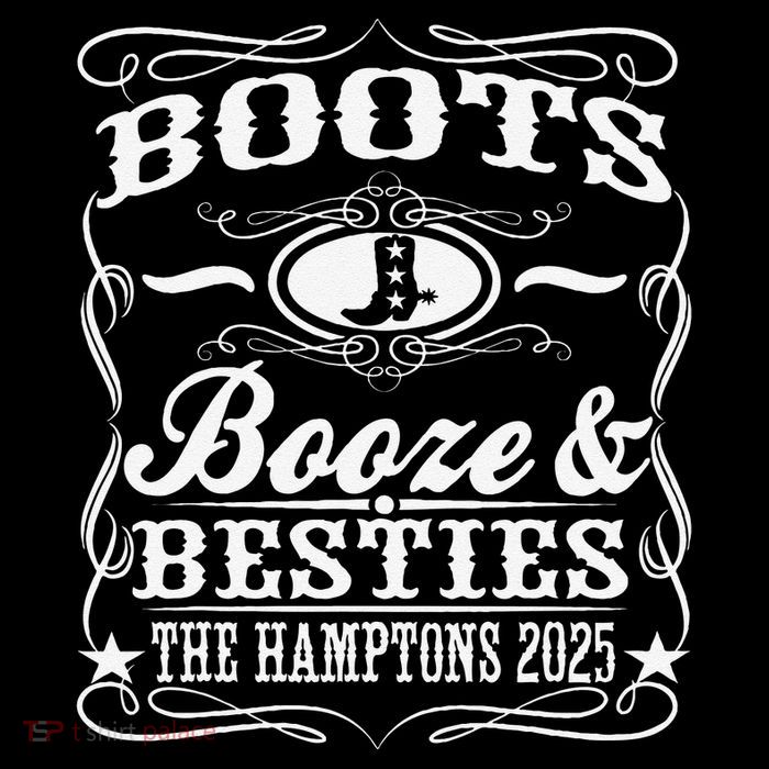 Boots Booze Besties Hamptons 2025 Whiskey Theme Sustainable Bucket Hat