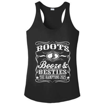 Boots Booze Besties Hamptons 2025 Whiskey Theme Ladies PosiCharge Competitor Racerback Tank