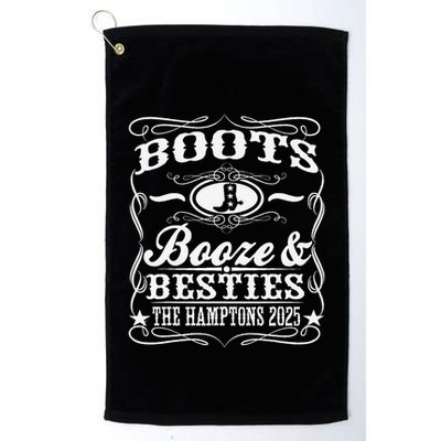 Boots Booze Besties Hamptons 2025 Whiskey Theme Golf Towel