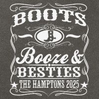 Boots Booze Besties Hamptons 2025 Whiskey Theme Cotton Canvas Backpack