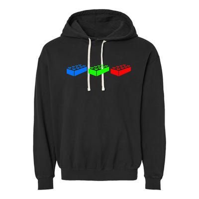 Building Blocks Bricks Master Builder Engineer Construction Garment-Dyed Fleece Hoodie