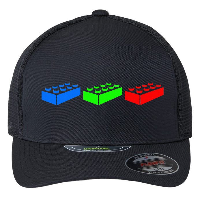 Building Blocks Bricks Master Builder Engineer Construction Flexfit Unipanel Trucker Cap