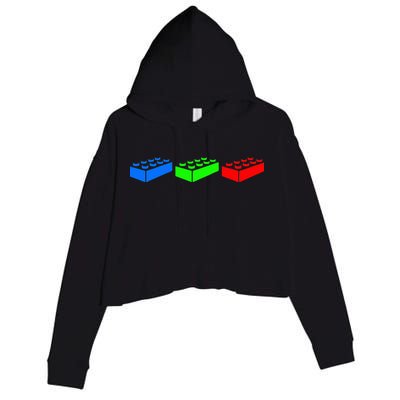 Building Blocks Bricks Master Builder Engineer Construction Crop Fleece Hoodie