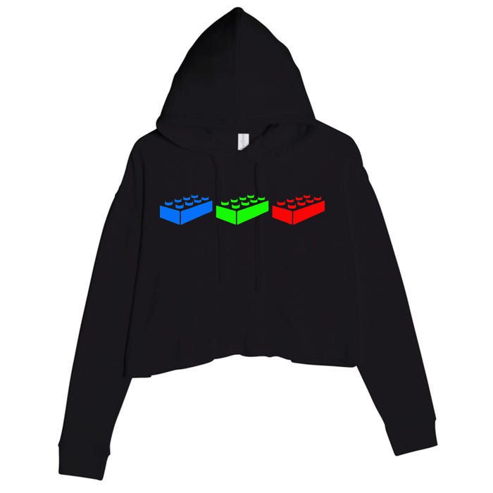 Building Blocks Bricks Master Builder Engineer Construction Crop Fleece Hoodie