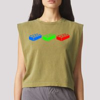 Building Blocks Bricks Master Builder Engineer Construction Garment-Dyed Women's Muscle Tee