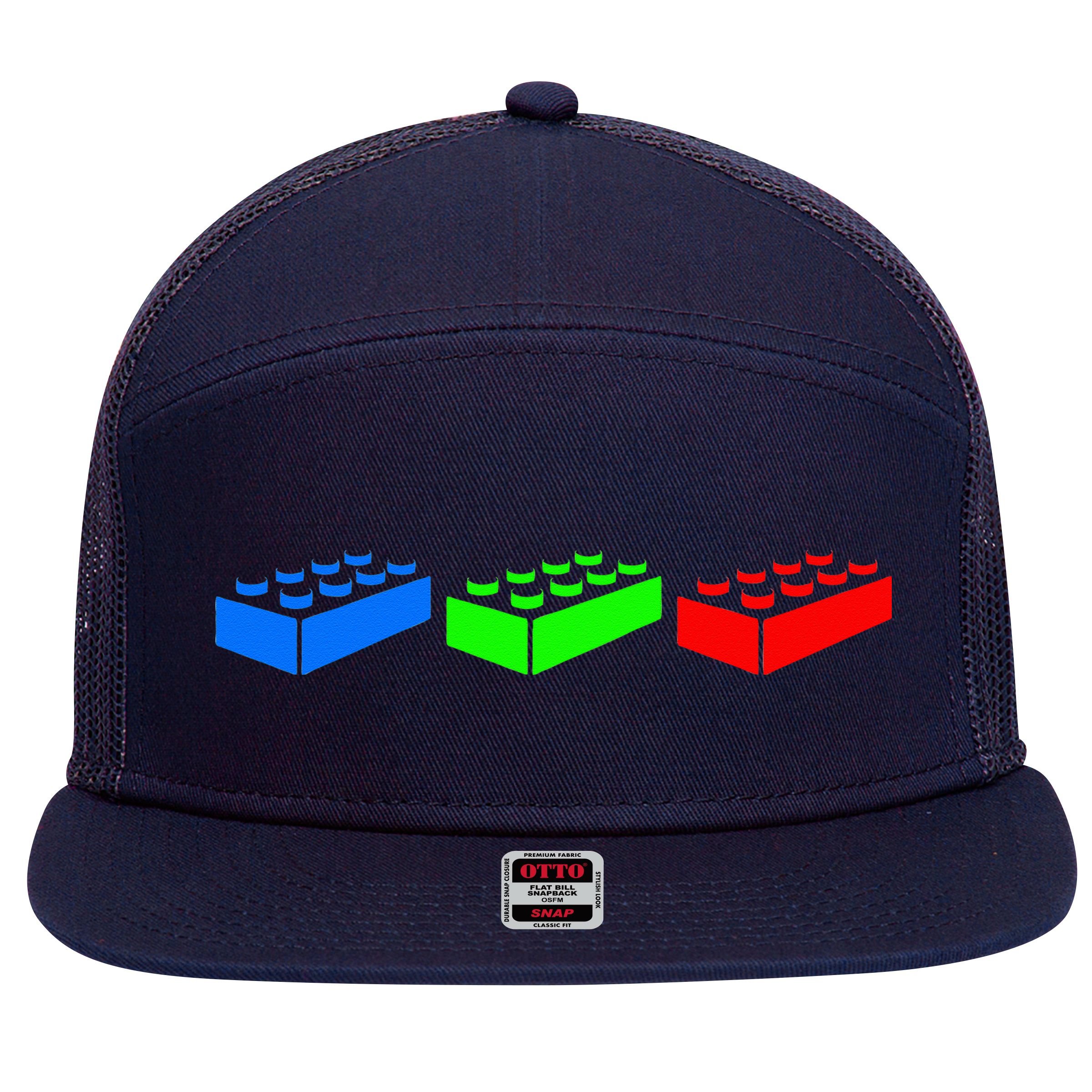 Building Blocks Bricks Master Builder Engineer Construction 7 Panel Mesh Trucker Snapback Hat